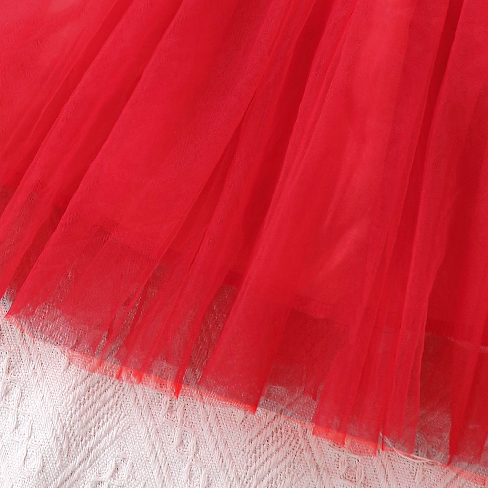 3-8 Years Girls Long Sleeve Tulle Dress with Heart Design Cute and Fashionable Mesh Patchwork Princess Dress for Kids, Toddler Girl Birthday Outfit