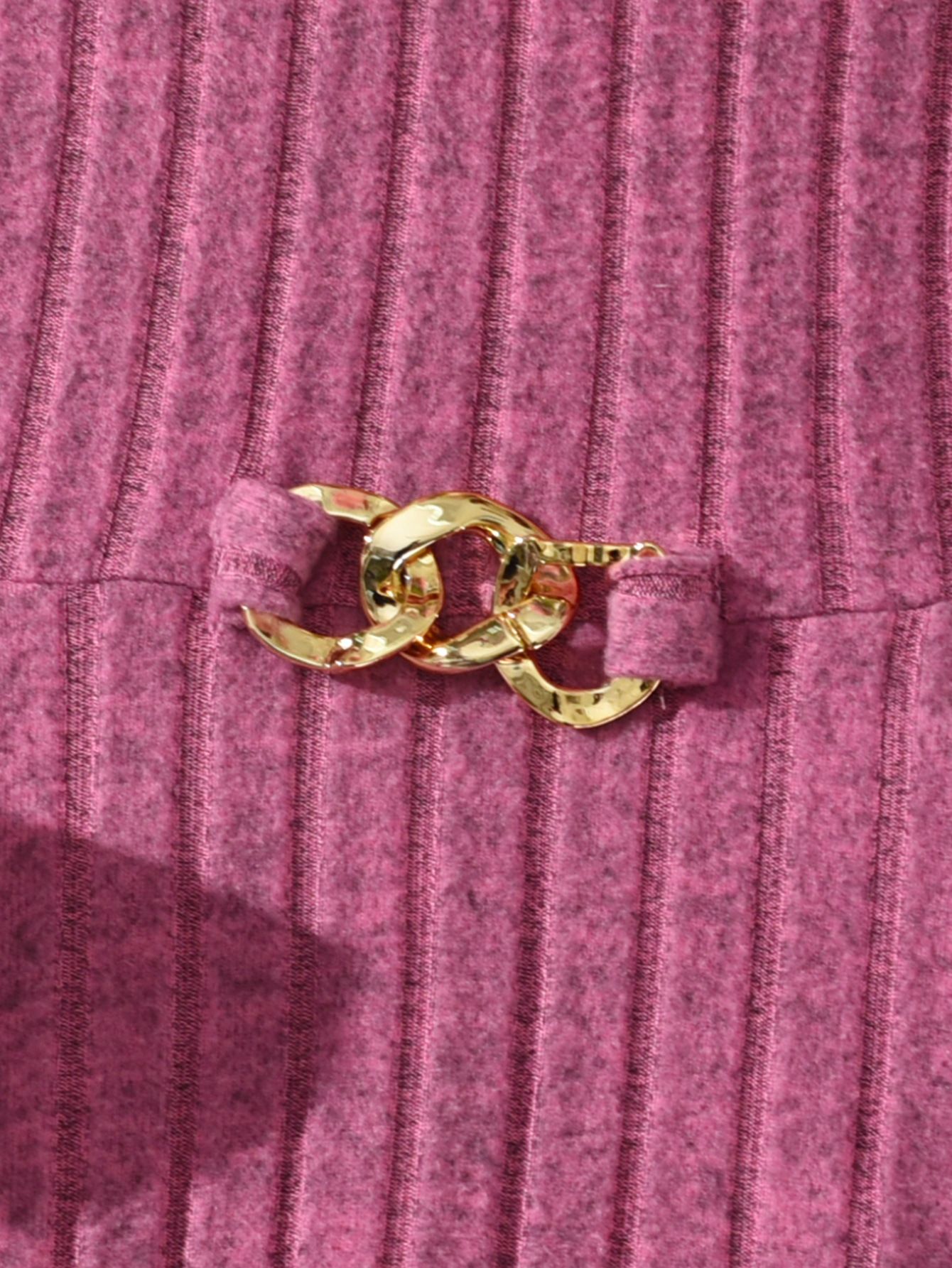 Girls' Clothing Set Spliced Dress Autumn Style Pink Striped Princess Dress Belt With Metal Buttons Knitted Style Fashion Design INS Style Versatile Comfortable Birthday Gift Holiday Gift