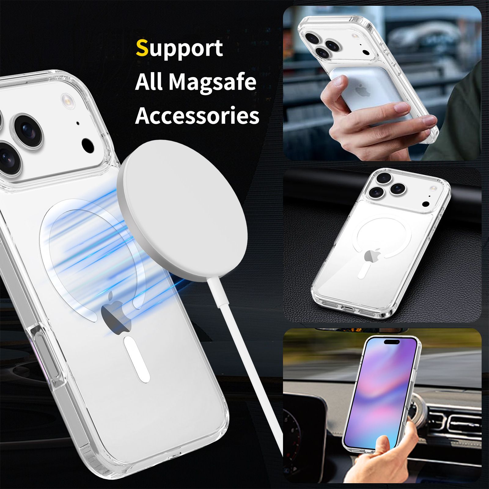 iPhone 17 Cover Apple Phone Case Magnetic Shockproof Protective Case Transparent iPhone 17 Pro Case Business Minimalist Comfortable Hand Feeling Wear Resistant iPhone 17 Pro Max Cover