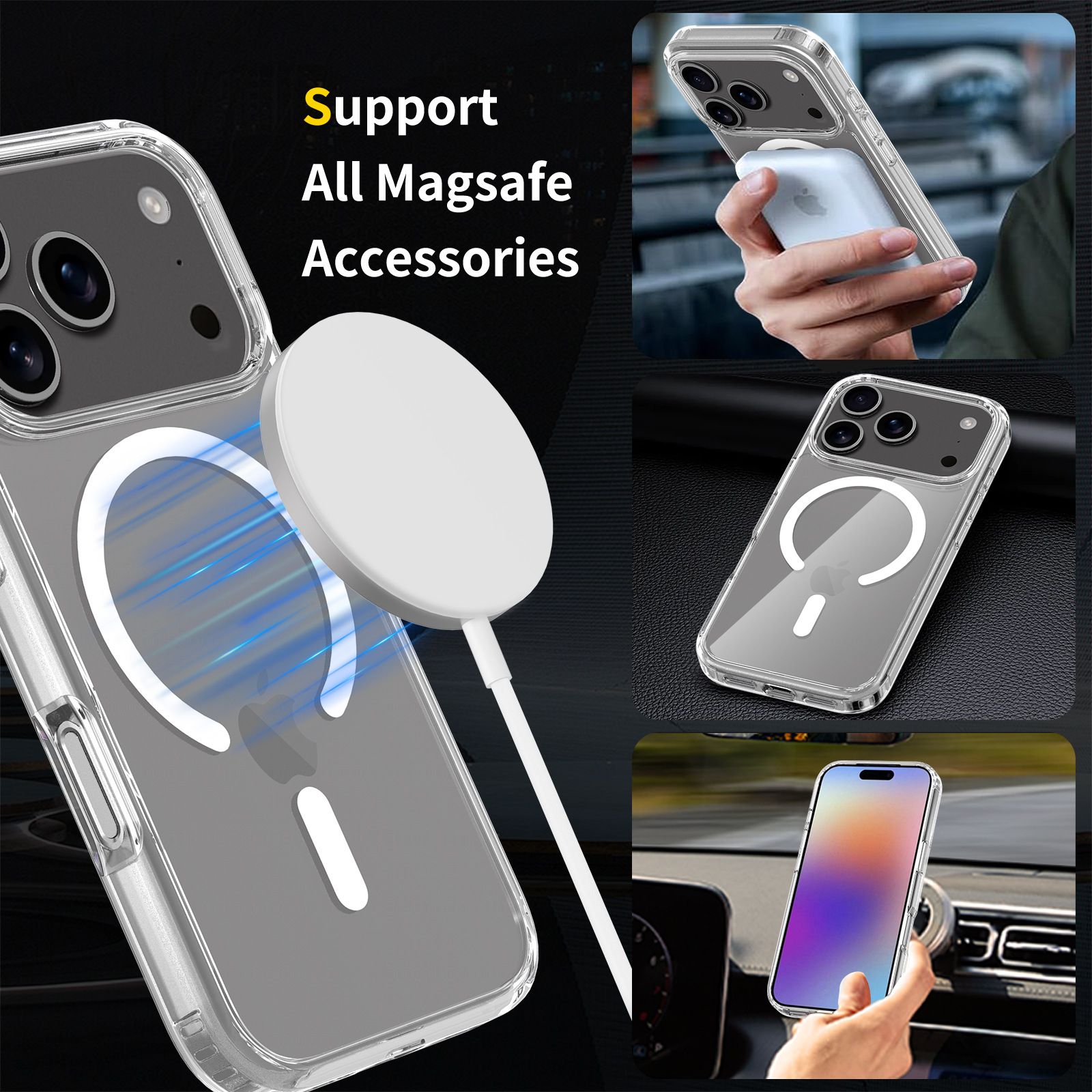 iPhone 17 Cover Apple Phone Case Magnetic Shockproof Protective Case Transparent iPhone 17 Pro Case Business Minimalist Comfortable Hand Feeling Wear Resistant iPhone 17 Pro Max Cover