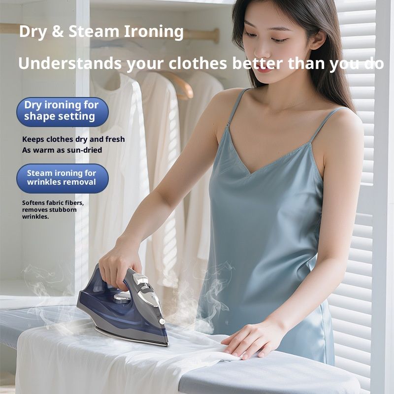 Luxury Steam Iron Box with Non-Stick Teflon Soleplate Garment Steamer Adjustment Precise Temperature Control Household Handheld High Power Rapid Wrinkle Removal Dry Wet Dual Use Smooth Large Area