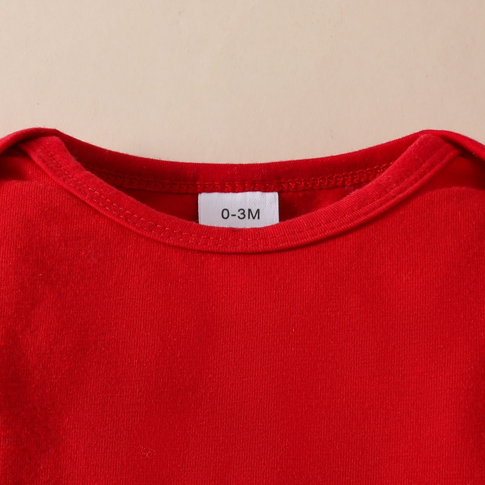 Girls 3 Piece Clothing Set Baby Romper Long Sleeve Red Jumpsuit Bear Plush Suspender Dress Bow Fashionable Comfortable Breathable Holiday Party Gift