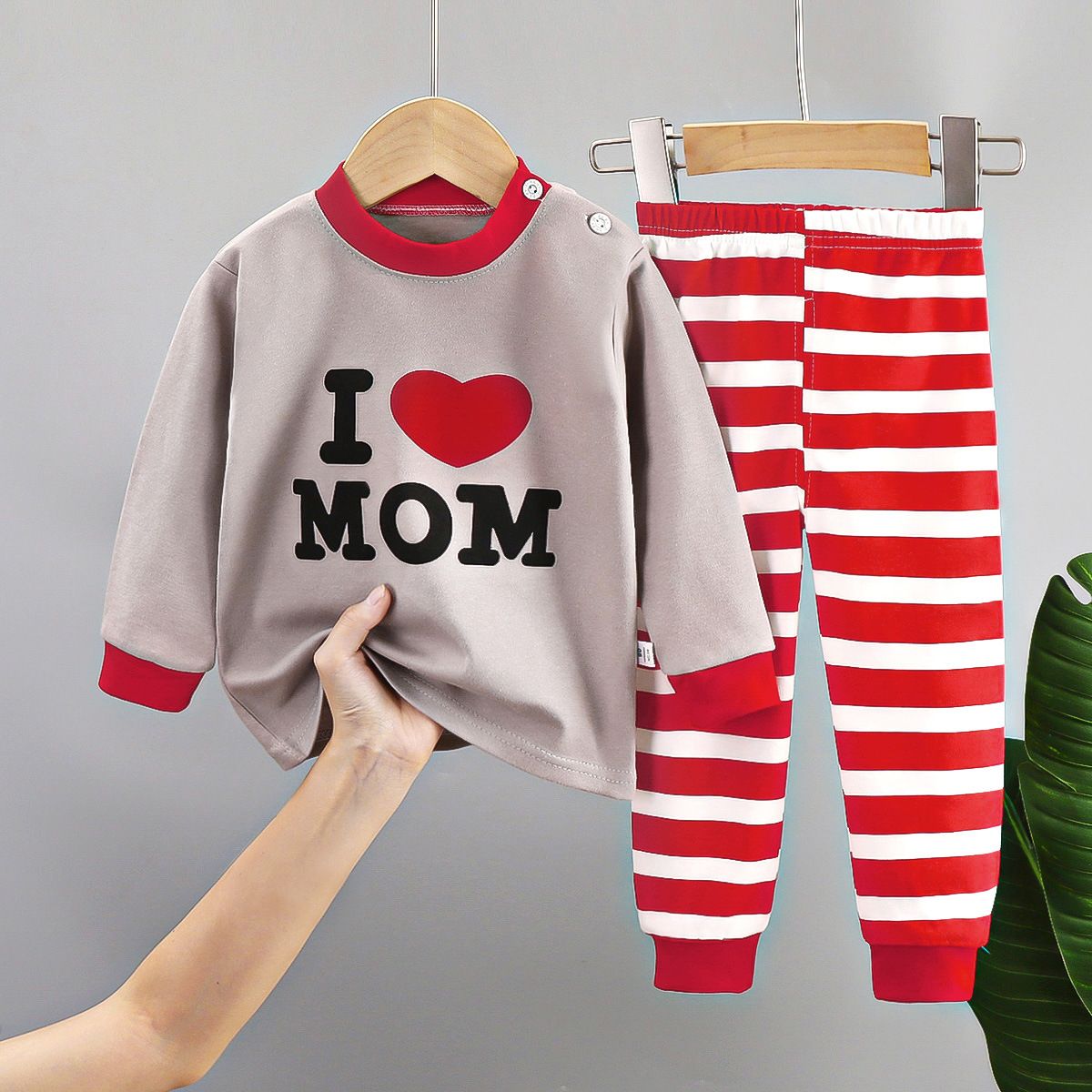 2 Piece Kids Clothing Set Long Sleeve Pants Home Baby Outfit Cute Animal Alphabet Heart Print Fashion New Style Soft Comfortable Breathable INS Style Pure cotton material