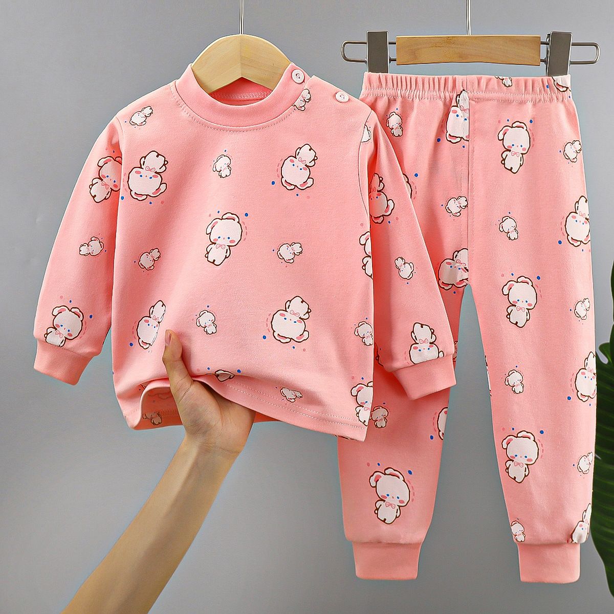 2 Piece Kids Clothing Set Long Sleeve Pants Home Baby Outfit Cute Animal Alphabet Heart Print Fashion New Style Soft Comfortable Breathable INS Style Pure cotton material