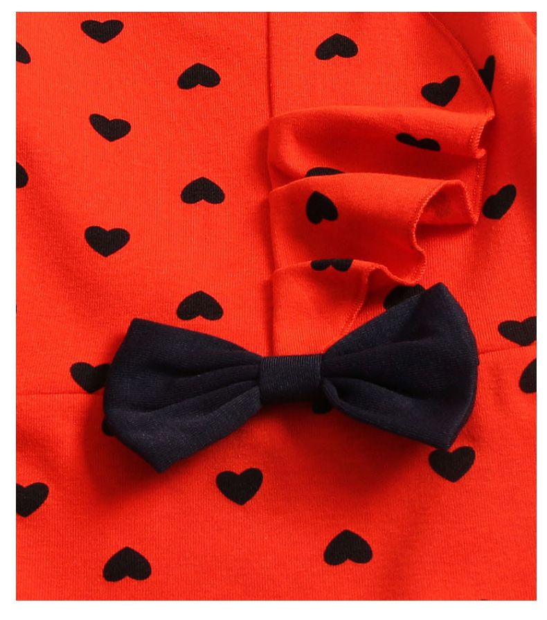 2 Piece Girls Kids Clothing Set Long Sleeve Pants Ruffled Skirt Heart Polka Dot Bowknot Heart Print Fashion New Style Soft Comfortable Breathable