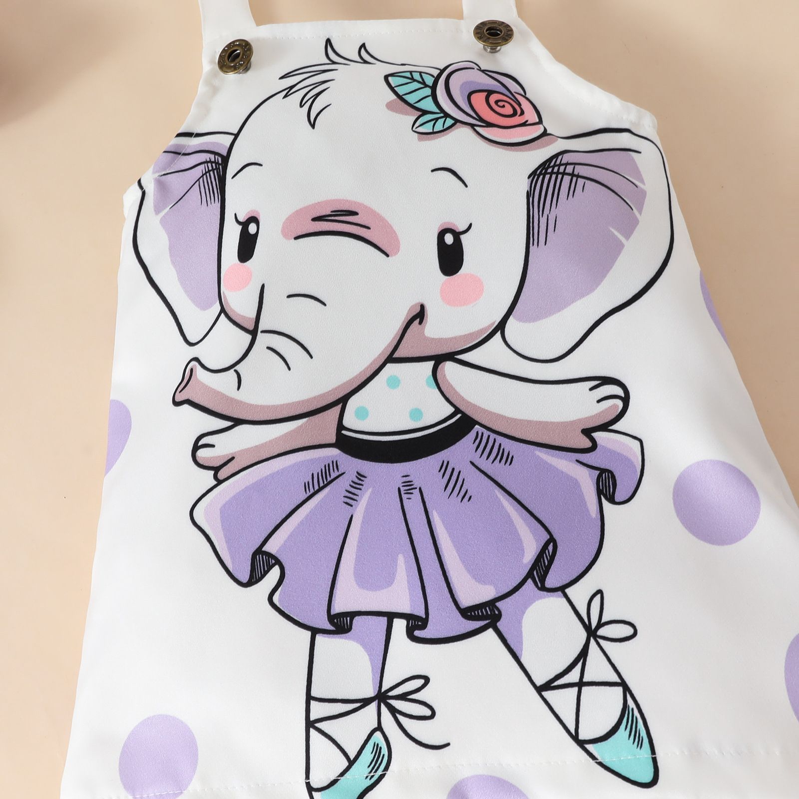 3 Piece Baby Girls Kids Clothing Set Long Sleeve Romper Onesie Bowknot Headband Elephant Print Fashion Soft Breathable Festival Party Gift