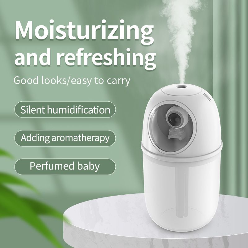 260ML Mini Ultrasonic Humidifier Creative Space Capsule Design USB Aromatherapy Essential Oil Diffuser LED Backlight Night Light Mist Sprayer Air Freshener