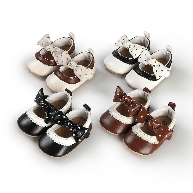 Baby Princess Shoes for 0–1 Year Newborn Infant First Walker Shoes Toddler Round Toe Soft Leather Dress Shoes Cute Prewalker Shoes for Baby Girls