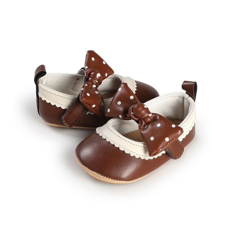 Baby Princess Shoes for 0–1 Year Newborn Infant First Walker Shoes Toddler Round Toe Soft Leather Dress Shoes Cute Prewalker Shoes for Baby Girls