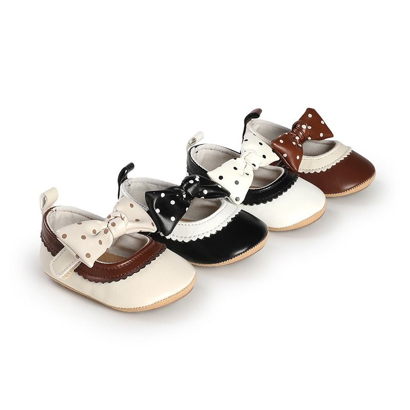 Baby Princess Shoes for 0–1 Year Newborn Infant First Walker Shoes Toddler Round Toe Soft Leather Dress Shoes Cute Prewalker Shoes for Baby Girls