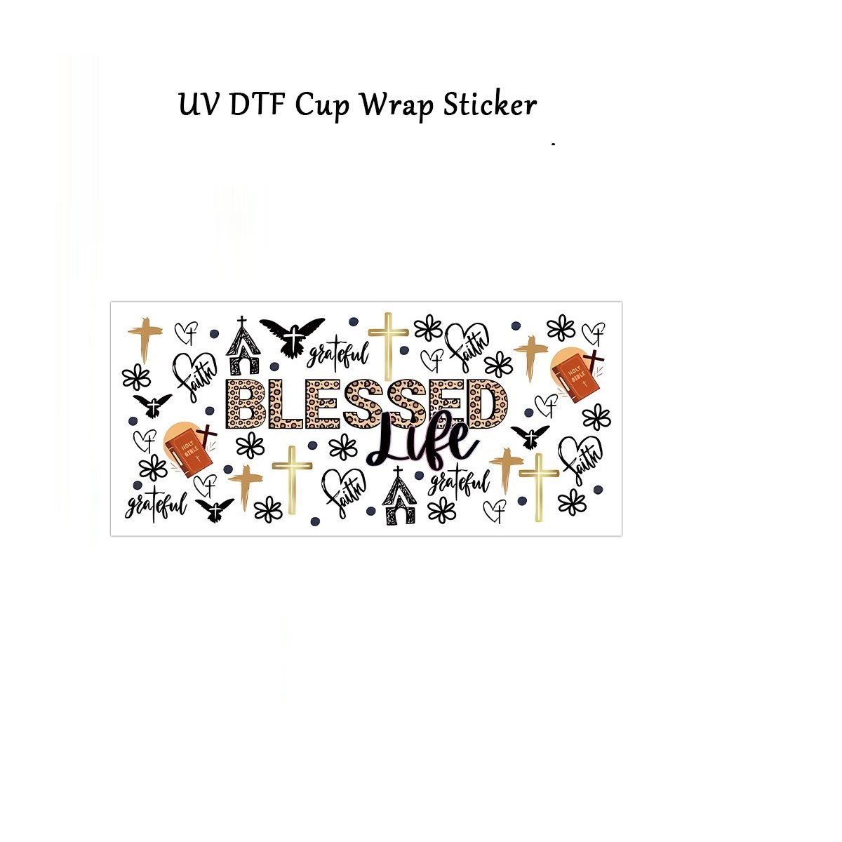 2Pcs Stickers for 16oz Glass Cup UV Transfer Crystal Stickers Waterproof Scratch-Resistant Decorative Crystal Stickers for Tumblers & DIY Glassware Watter Bottles Decoration PVC Stickers