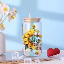 Gift for Mothers Stickers for 16oz Glass Cup UV Transfer Crystal Stickers Waterproof Scratch-Resistant Decorative Crystal Stickers for Tumblers & DIY Glassware Watter Bottles Decoration PVC Stickers