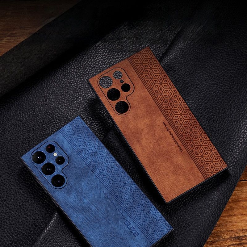 Business Style Phone Case for Samsung Galaxy A15/A56 Skin-Feel Embossed Leather Texture Shockproof Protective Cover Luxury Case for Samsung A16/S25 Ultra Redmi 14C Cover for Redmi Note 15