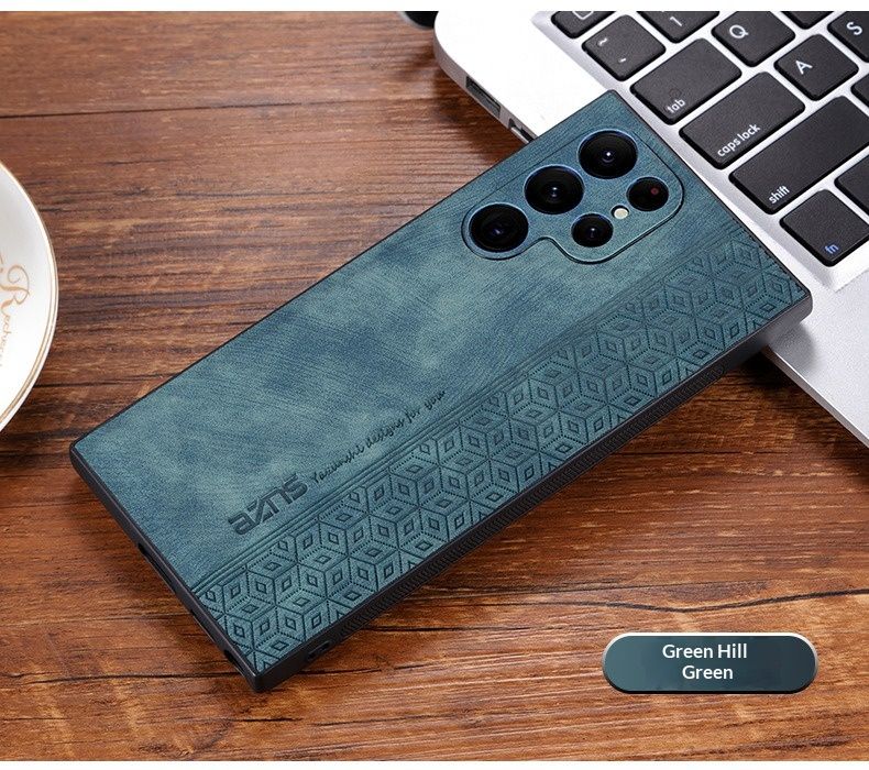 Business Style Phone Case for Samsung Galaxy A15/A56 Skin-Feel Embossed Leather Texture Shockproof Protective Cover Luxury Case for Samsung A16/S25 Ultra Redmi 14C Cover for Redmi Note 15