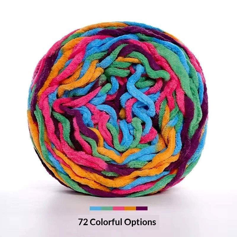 190g Thick Ice Yarn Ball for Crochet and Knitting, Soft DIY Hand Knitting Yarn for Slippers, Scarf, Cushion, Pillow Cover