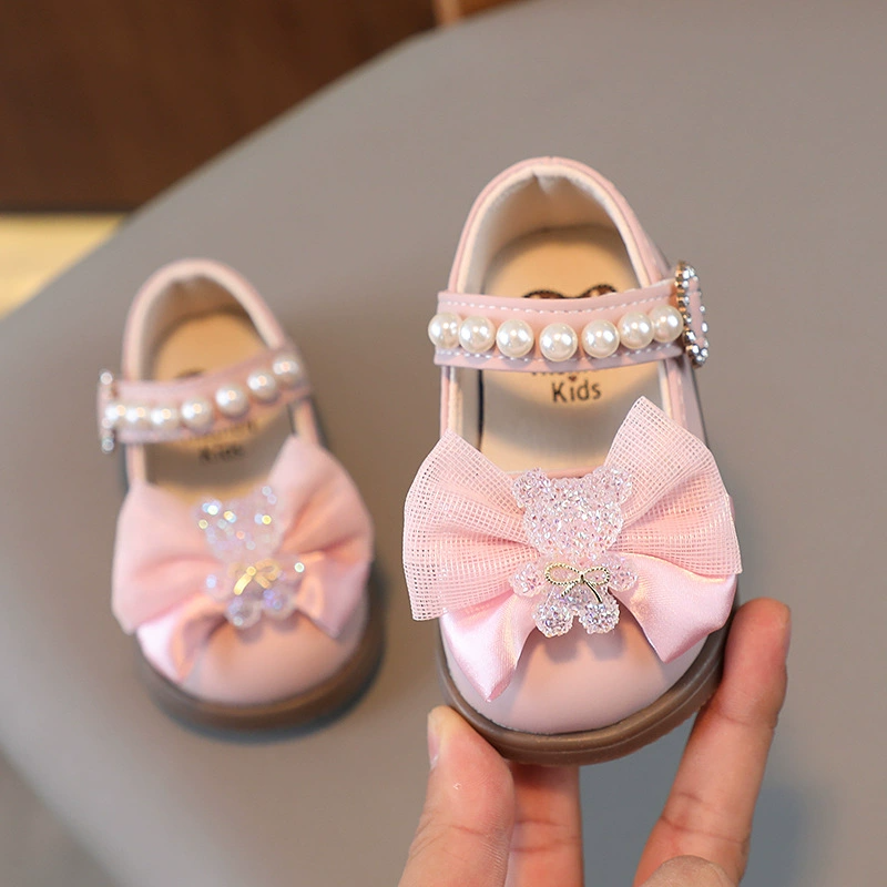 Cute Baby Girls Princess Shoes Soft Sole Toddler First Walker Shoes Kids Square Toe Flats Girl Casual Shoes