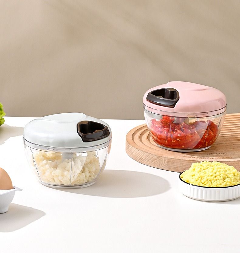 Manual Garlic Chopper Hand Pull Food Chopper Garlic Crusher Vegetable Cutter Meat Mincer Kitchen Tool
