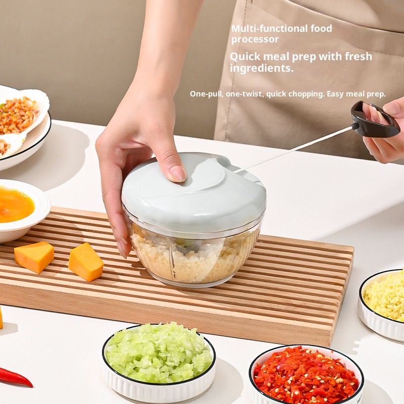 Manual Garlic Chopper Hand Pull Food Chopper Garlic Crusher Vegetable Cutter Meat Mincer Kitchen Tool