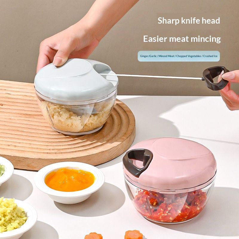 Manual Garlic Chopper Hand Pull Food Chopper Garlic Crusher Vegetable Cutter Meat Mincer Kitchen Tool