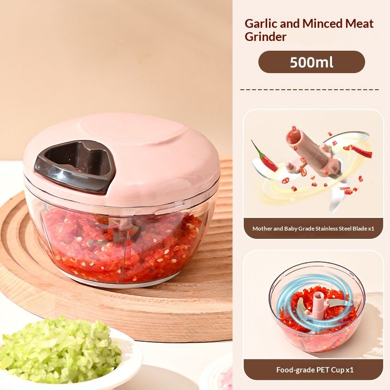 Manual Garlic Chopper Hand Pull Food Chopper Garlic Crusher Vegetable Cutter Meat Mincer Kitchen Tool