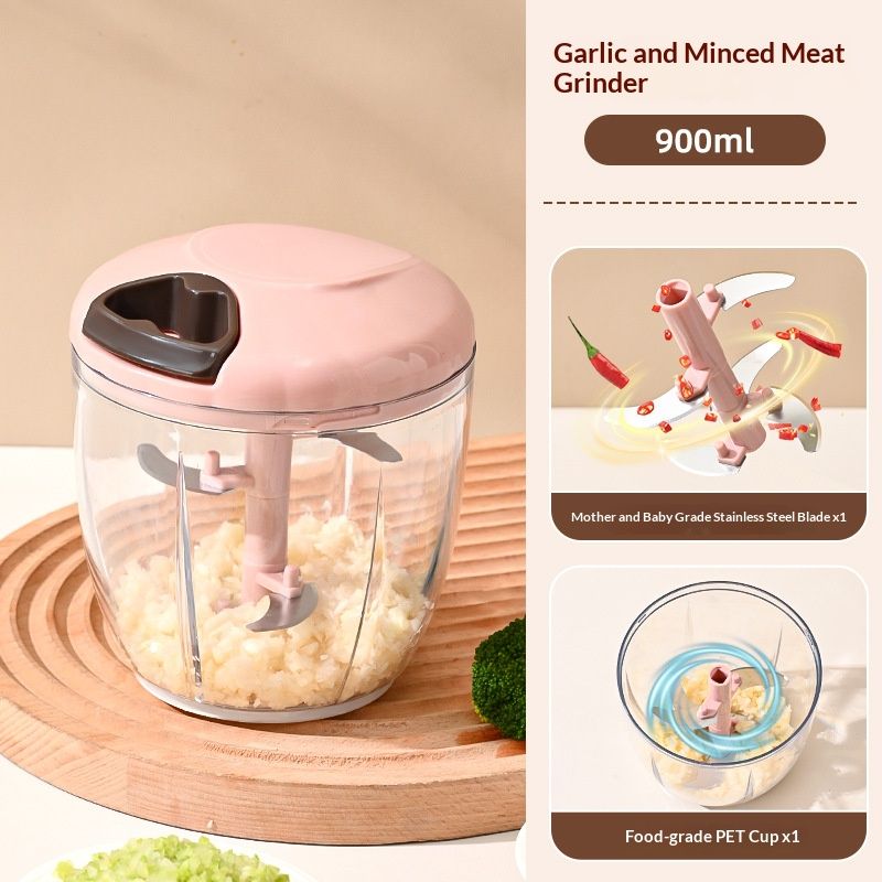 Manual Garlic Chopper Hand Pull Food Chopper Garlic Crusher Vegetable Cutter Meat Mincer Kitchen Tool