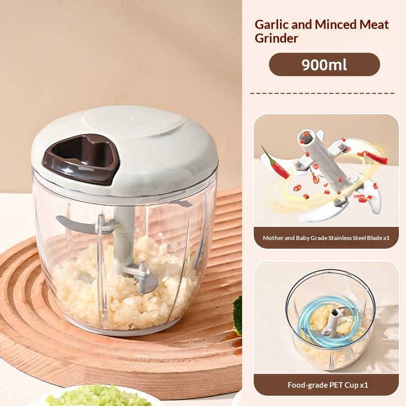 Manual Garlic Chopper Hand Pull Food Chopper Garlic Crusher Vegetable Cutter Meat Mincer Kitchen Tool