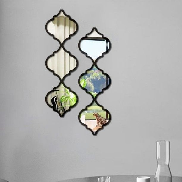 3D Acrylic Mirror Wall Sticker Self Adhesive Diamond Wall Decor for Living Room Hallway Home Decoration