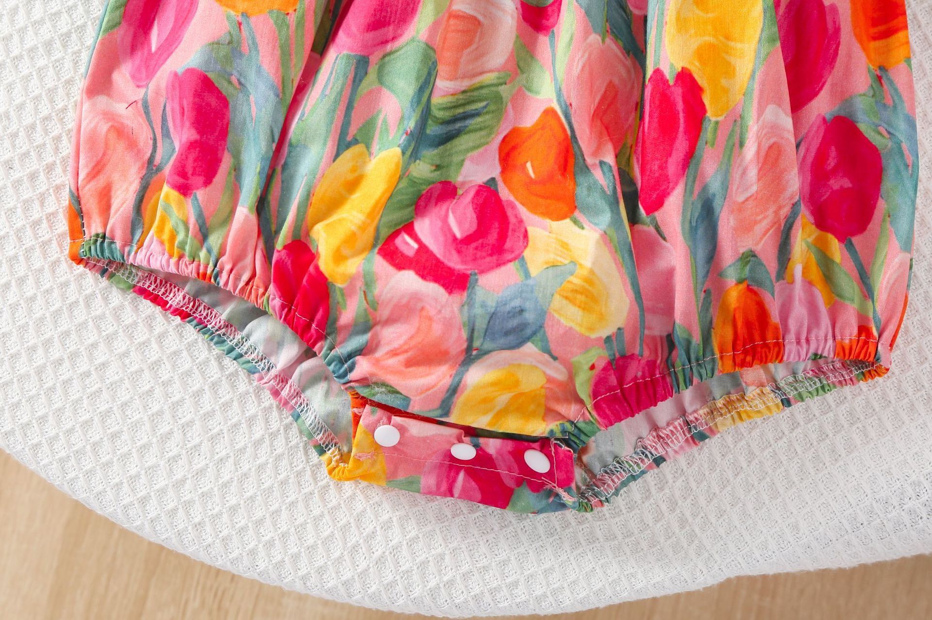 Newborn Infant Tulip Print Romper Cotton Baby Bodysuit Summer Cute Baby Girl Clothes with Hat Baby Girls Cloth Set Baby Clothes