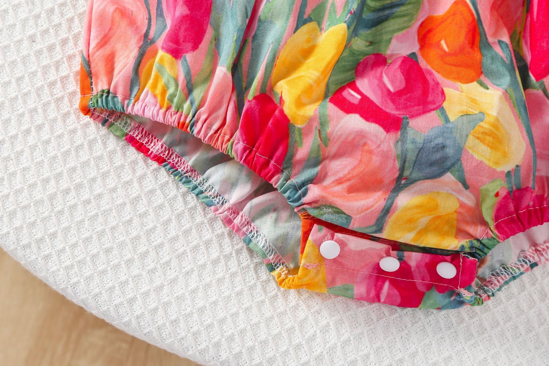 Newborn Infant Tulip Print Romper Cotton Baby Bodysuit Summer Cute Baby Girl Clothes with Hat Baby Girls Cloth Set Baby Clothes