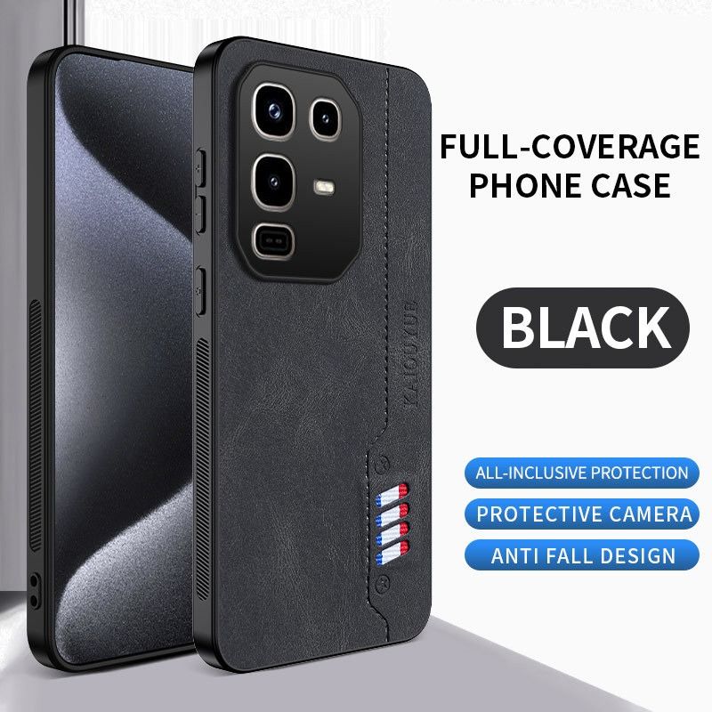 Leather Texture Phone Case for Infinix HOT 60 / Pova 7 / Spark 40 Pro Soft Ribbon Skin Feel Protective Cover Mobile Accessories Cases for Infinix Spark 40C