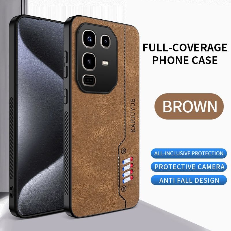 Leather Texture Phone Case for Infinix HOT 60 / Pova 7 / Spark 40 Pro Soft Ribbon Skin Feel Protective Cover Mobile Accessories Cases for Infinix Spark 40C