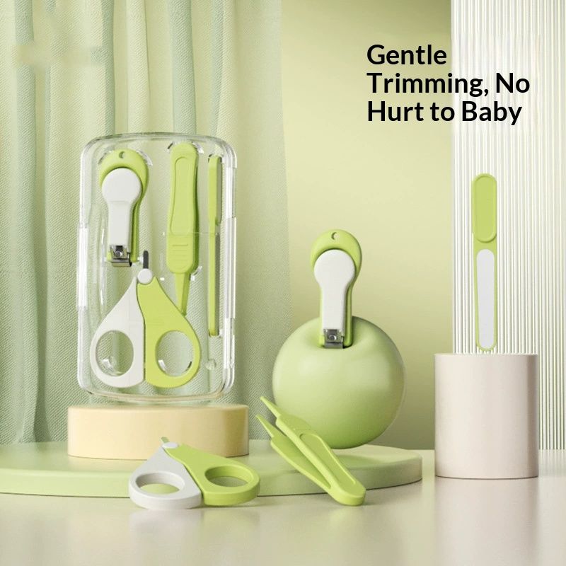 4PCS Baby Nail Care Set Newborn Infant Nail Clipper Kit Safe Nail Cutter File Tweezers Polishing Tool for Kids Grooming Set