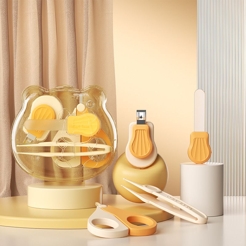 4PCS Baby Nail Care Set Newborn Infant Nail Clipper Kit Safe Nail Cutter File Tweezers Polishing Tool for Kids Grooming Set