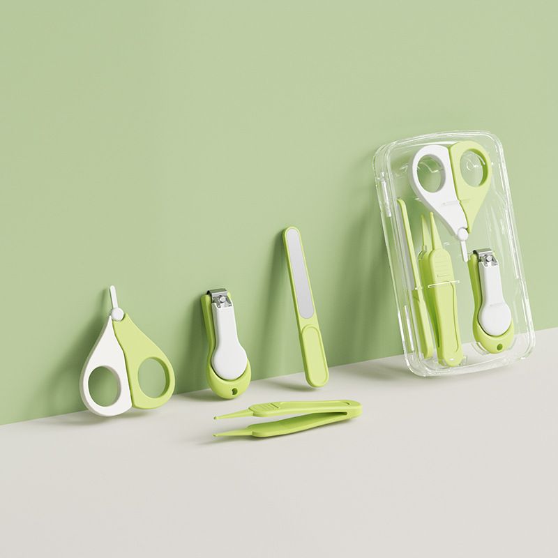 4PCS Baby Nail Care Set Newborn Infant Nail Clipper Kit Safe Nail Cutter File Tweezers Polishing Tool for Kids Grooming Set