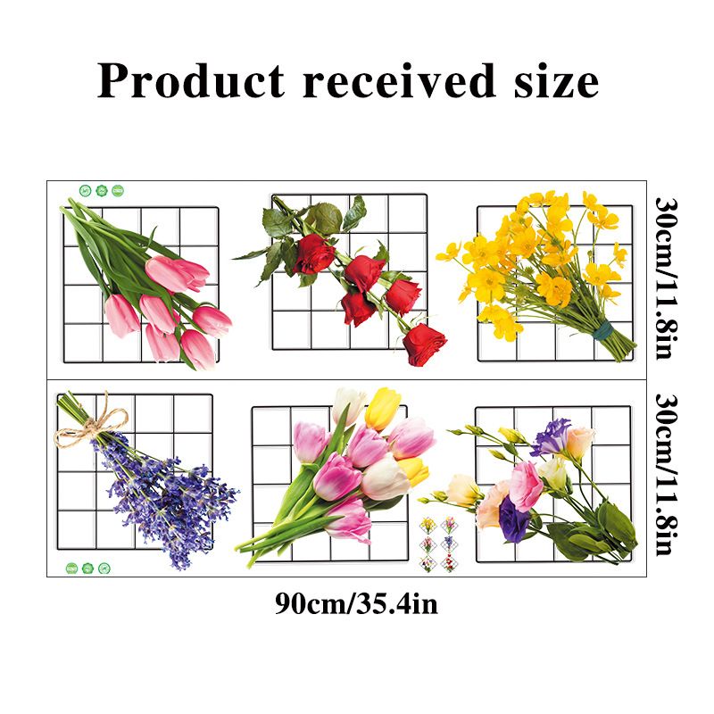 Clearance Sale Flower Wall Sticker Fresh Plant Frame Self-Adhesive Wall Paper Decals for Home Wall Room Living Room Wallpaper Decoration Painting PVC Wall Sticker