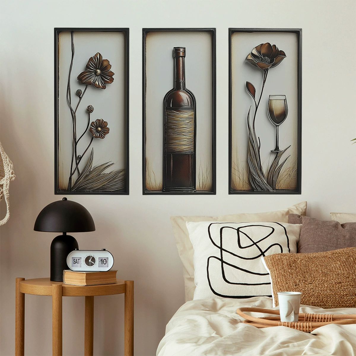 Vintage Vase Self-adhesive PVC Wall Sticker for Living Room Hotel Restaurant Home Wall Decor Flower High-end Style Wall Stickers