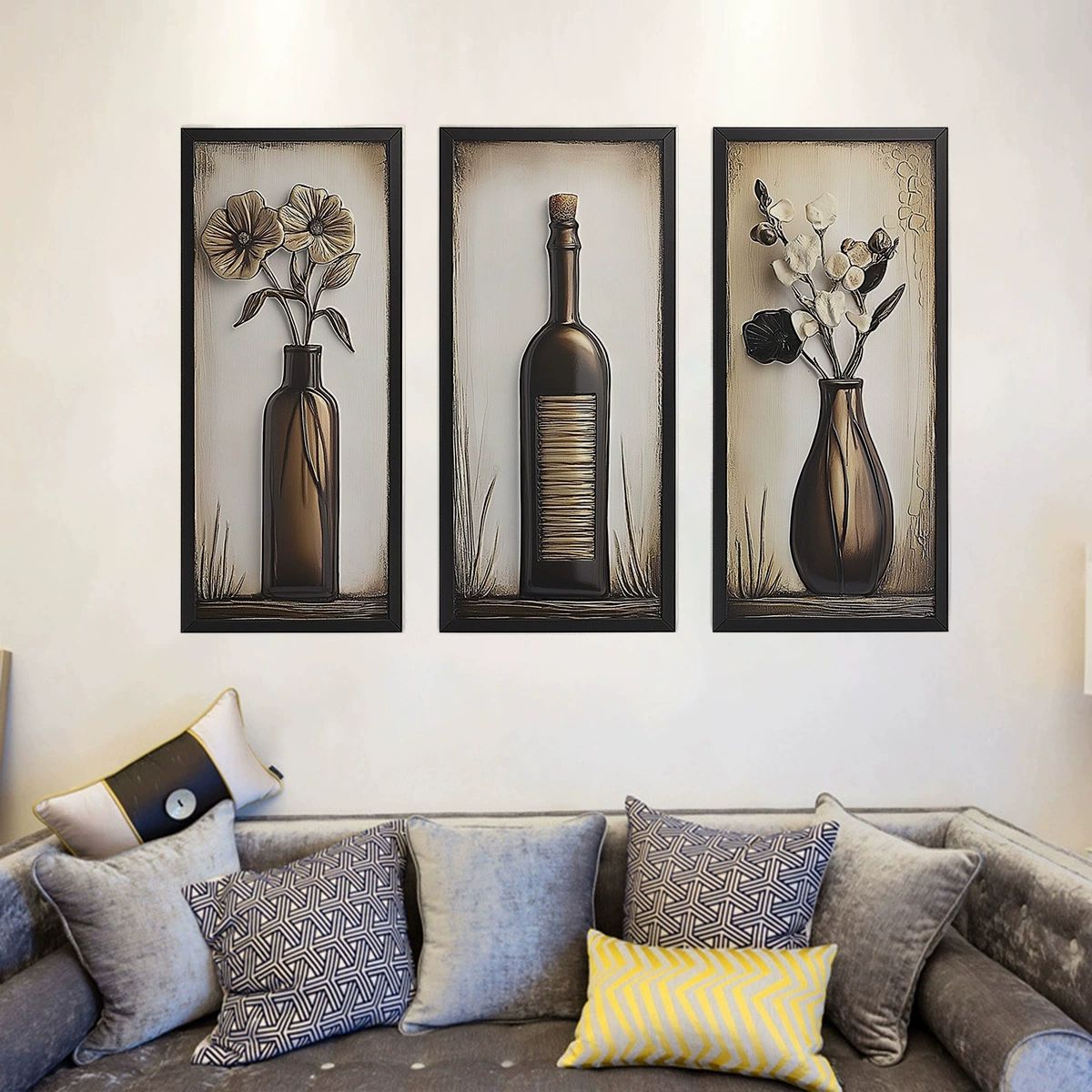 Vintage Vase Self-adhesive PVC Wall Sticker for Living Room Hotel Restaurant Home Wall Decor Flower High-end Style Wall Stickers