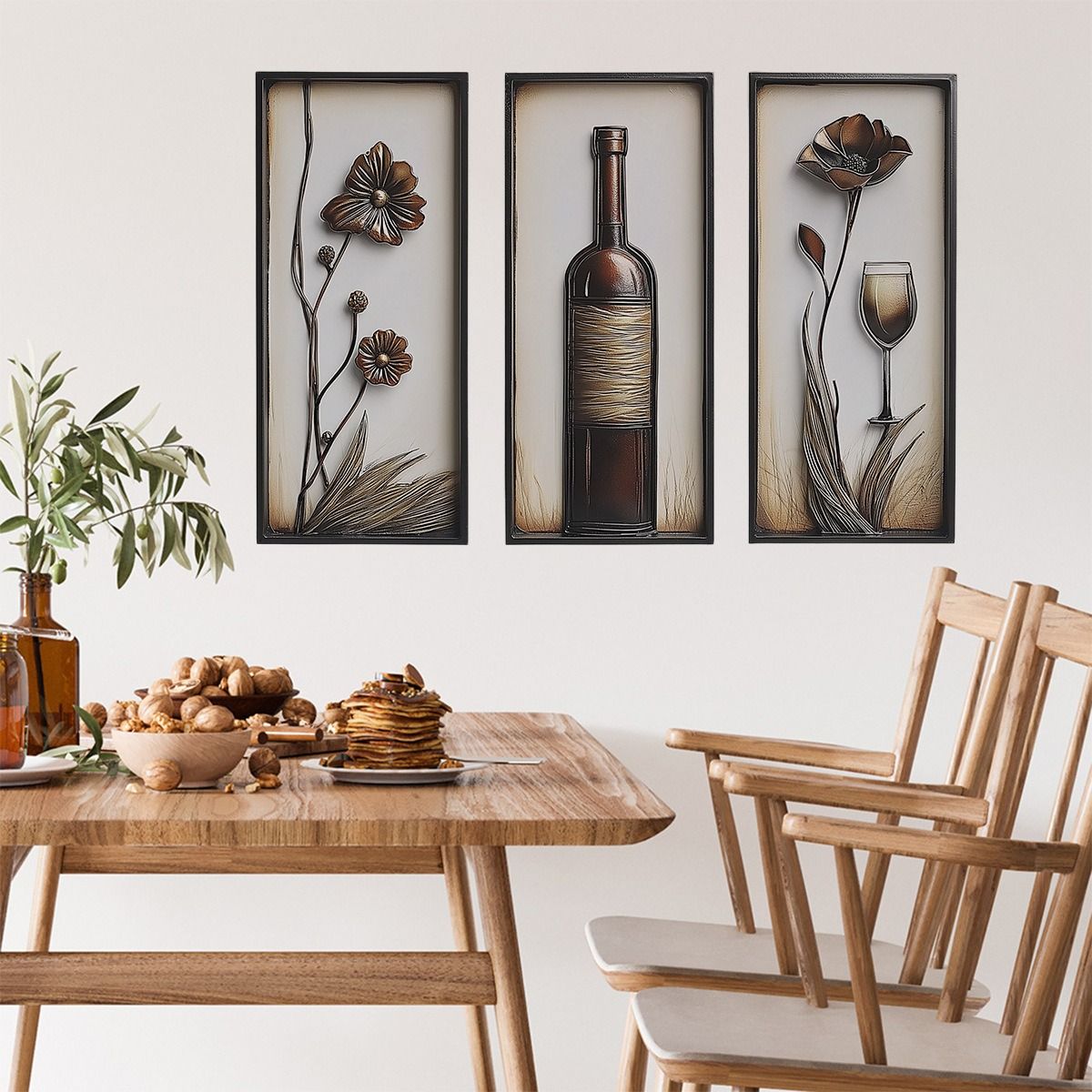 Vintage Vase Self-adhesive PVC Wall Sticker for Living Room Hotel Restaurant Home Wall Decor Flower High-end Style Wall Stickers