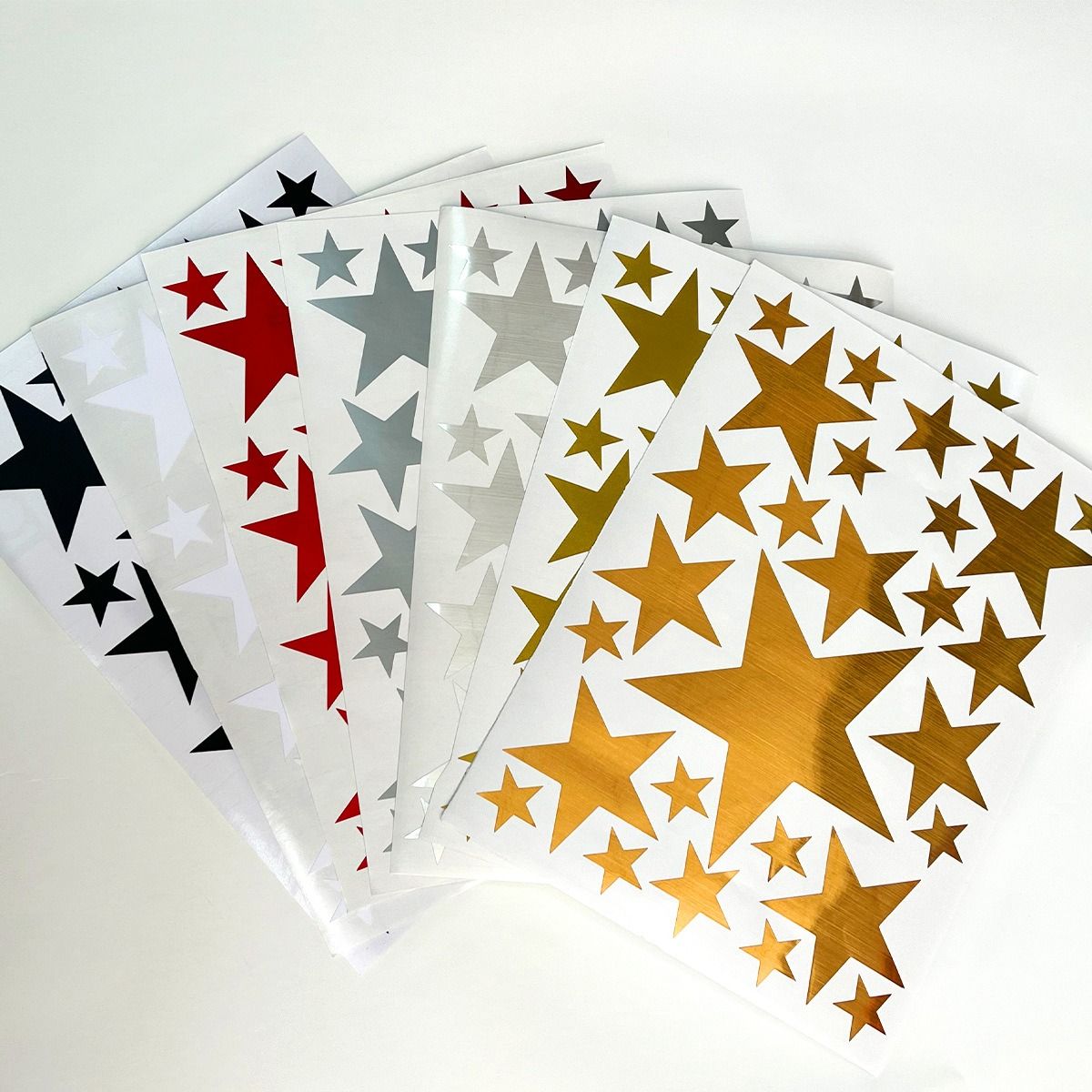 2 Sheets Cute Star Wall Stickers Waterproof Self Adhesive Decal for Kids  Room Stars Wall Decor PVC Wallpaper Total 56 Stars