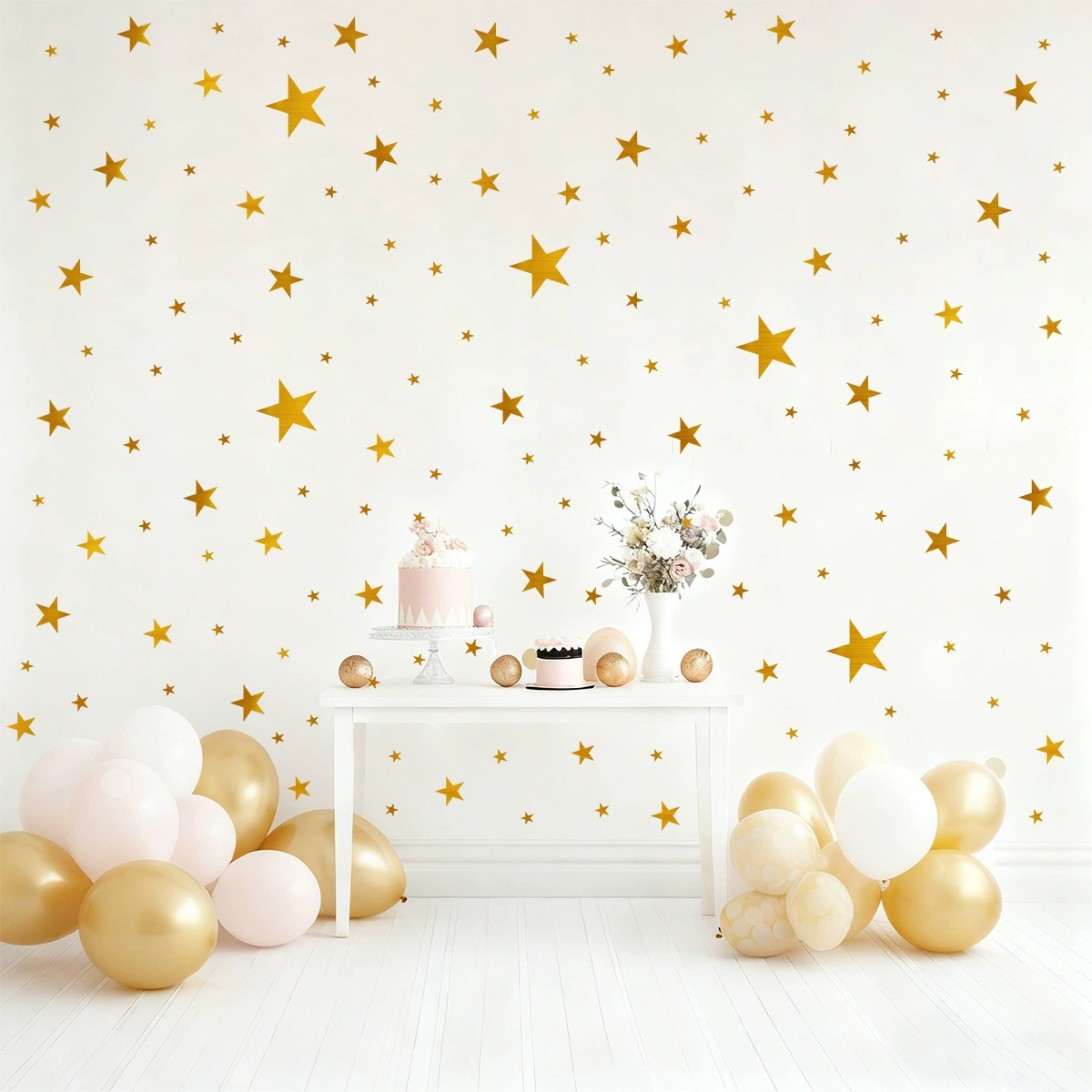 2 Sheets Cute Star Wall Stickers Waterproof Self Adhesive Decal for Kids  Room Stars Wall Decor PVC Wallpaper Total 56 Stars