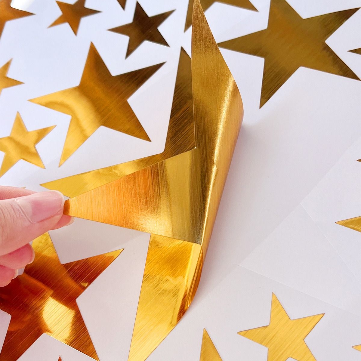 2 Sheets Cute Star Wall Stickers Waterproof Self Adhesive Decal for Kids  Room Stars Wall Decor PVC Wallpaper Total 56 Stars