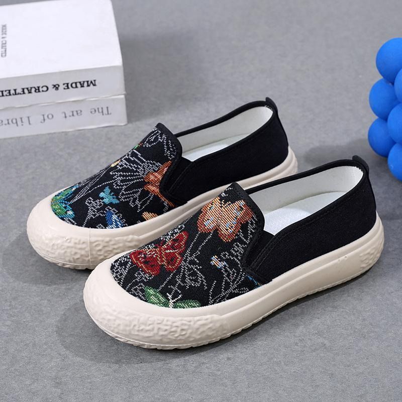 2024 New Shoes Women's Fisherman Shoes Comfortable and Breathable Canvas Shoes One Foot Women's Shoes Soft Sole Not Tired Feet Mom Shoes