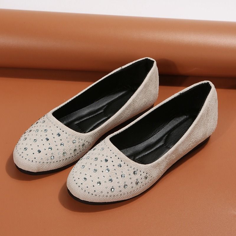 38-41Spring and autumn style single shoes, frosted round toe flat casual bricked large size single shoes, women's single shoes ladys shoes womens shoes flats shoes loafers shoes