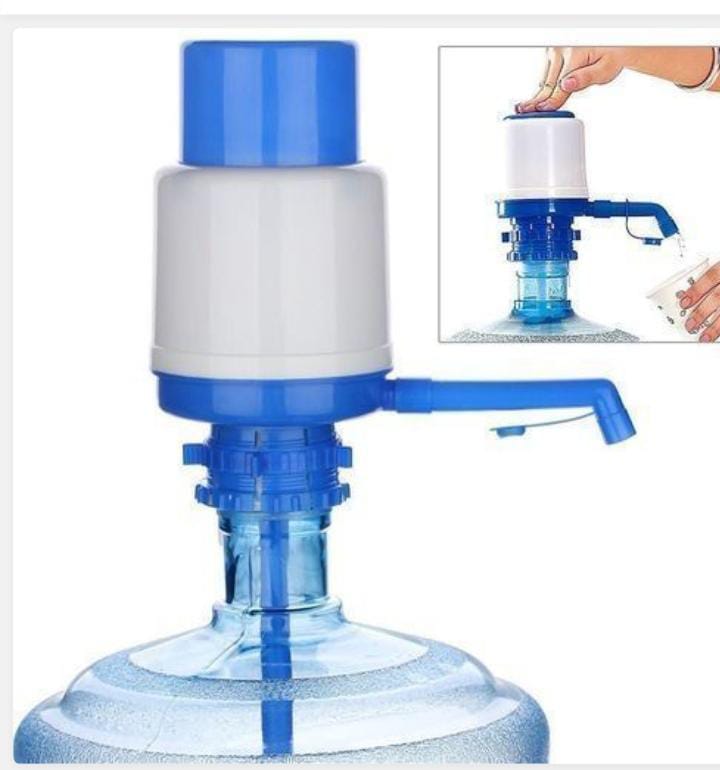 Manual hand press water dispenser This Environmentally Friendly Water Bottle/Jug Hand Pump is a manual pump for bottled water that is great for camping, sports, home, school, office and more. Excellen