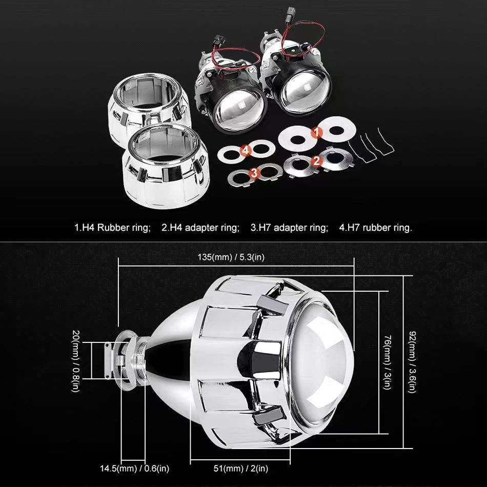 Automotive 2.5-Inch Led Visteon Dual Lens Xenon Headlights