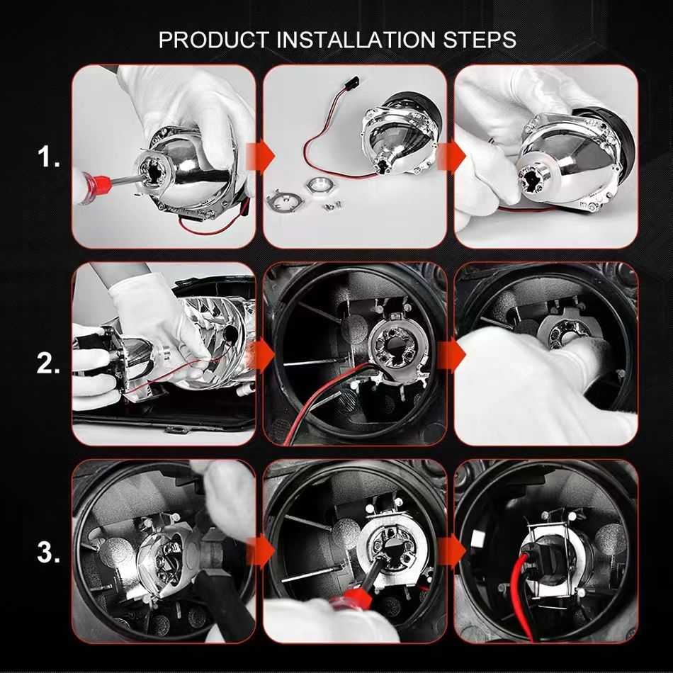 Automotive 2.5-Inch Led Visteon Dual Lens Xenon Headlights