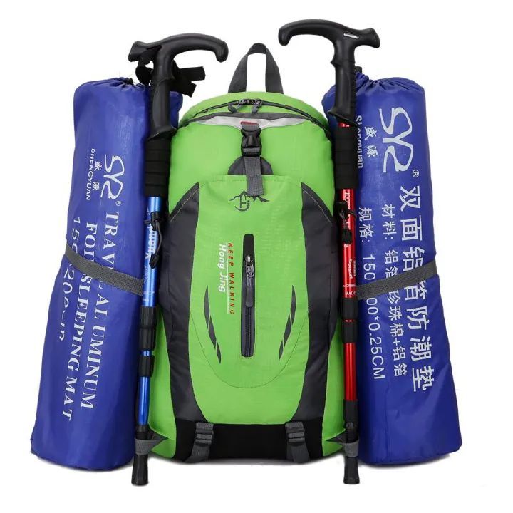 Portable Outdoor Hiking Bag 40 Liters Large Capacity Color Contrast Light Short Trip Backpack