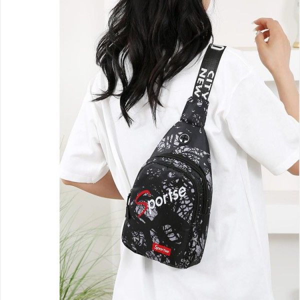 Men's Single Shoulder Crossbody Casual Oxford Cloth Sports Cycling Chest Crosspack  Cross-Body Sling Bags