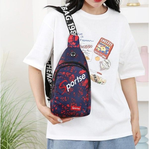 Men's Single Shoulder Crossbody Casual Oxford Cloth Sports Cycling Chest Crosspack  Cross-Body Sling Bags