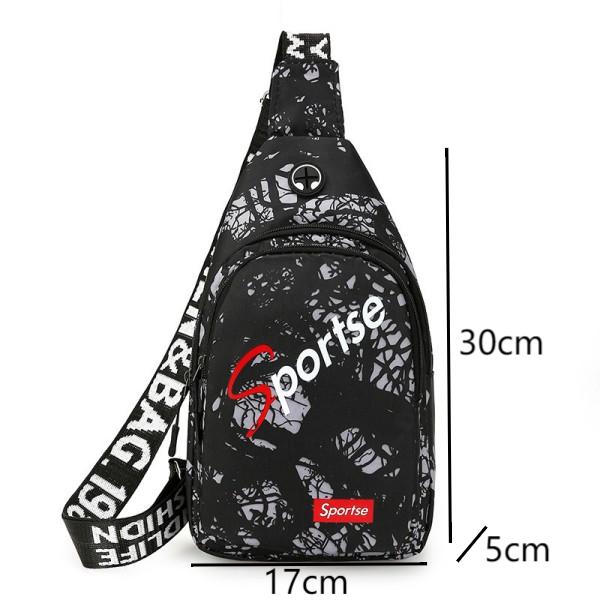 Men's Single Shoulder Crossbody Casual Oxford Cloth Sports Cycling Chest Crosspack  Cross-Body Sling Bags